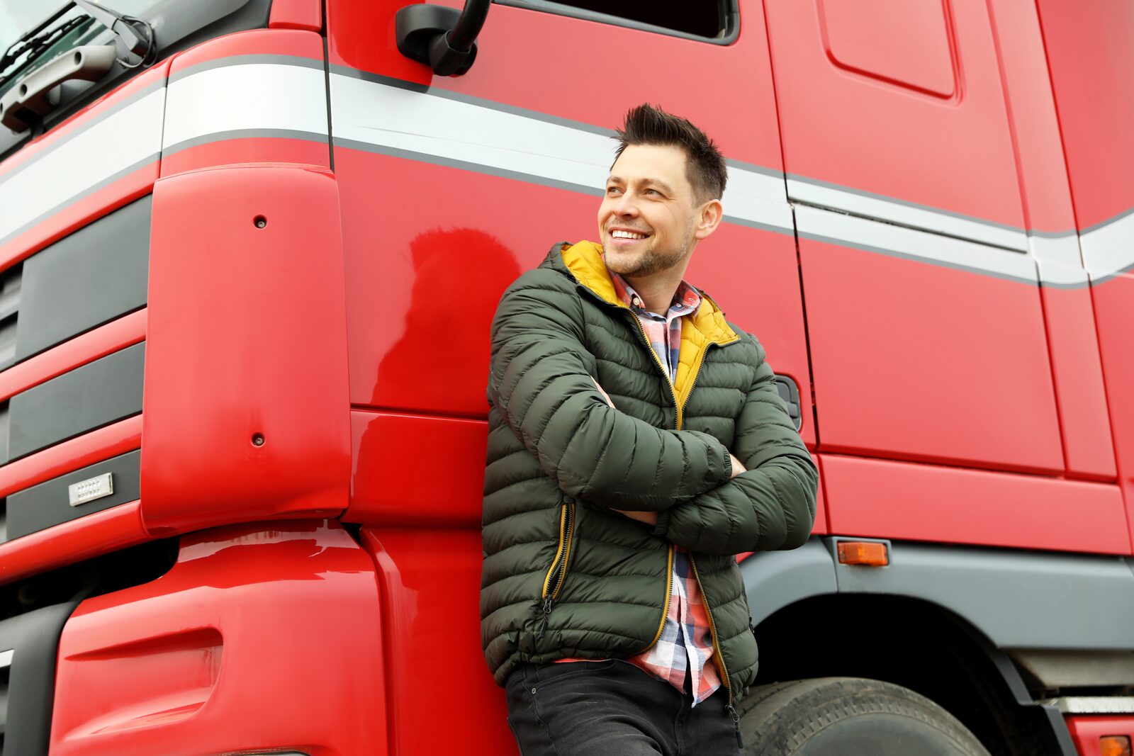 Lkw-Fahrer am Steuer